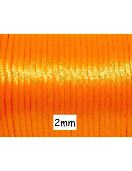 Cordon Ficelle chinoise 2mm orange fluo brillant Cordon Ficelle chinoise 2mm orange fluo brillant