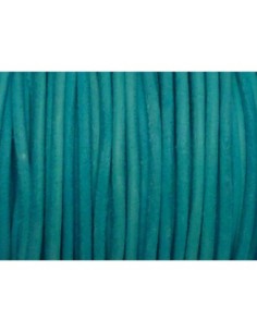 R-1m de Cordon cuir rond 3mm de couleur bleu turquoise