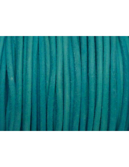 R-1m de Cordon cuir rond 3mm de couleur bleu turquoise