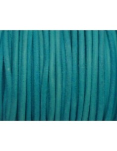 R-1m de Cordon cuir rond 3mm de couleur bleu turquoise 2