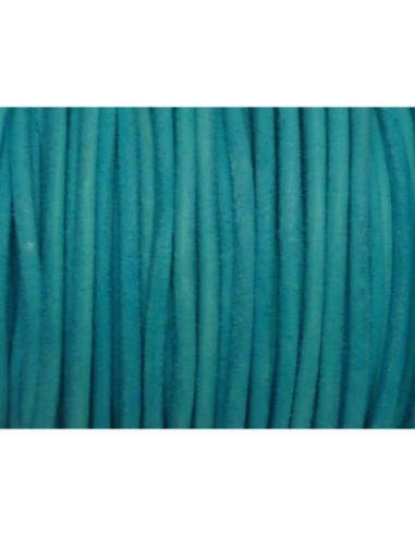R-1m de Cordon cuir rond 3mm de couleur bleu...