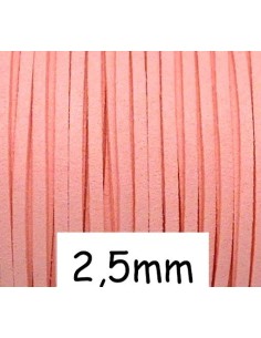 Cordon suédine 2,5mm rose dragée