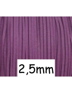 Cordon daim synthétique 2,5mm violine lilas