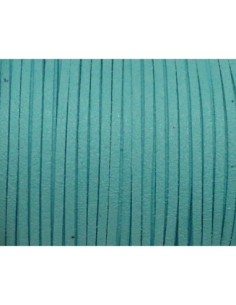 Cordon suédine de couleur bleu pastel, cyan 2,5mm pas cher