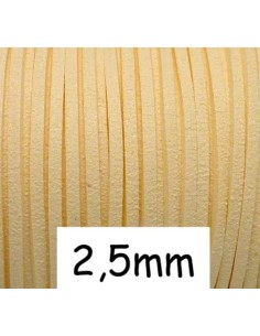 Cordon plat 2,5mm beige coquille d'oeuf