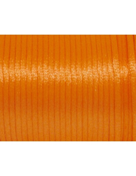 5m de fil, Cordon Ficelle chinoise 2mm orange fluo brillant 5m de fil, Cordon Ficelle chinoise 2mm orange fluo brillant
