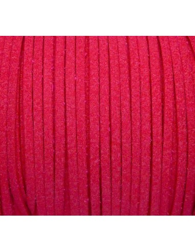 Lanière daim synthétique rose vif 2,5mm
