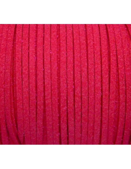 Lanière daim synthétique rose vif 2,5mm
