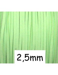 Lanière daim synthétique 2,5mm vert pomme clair