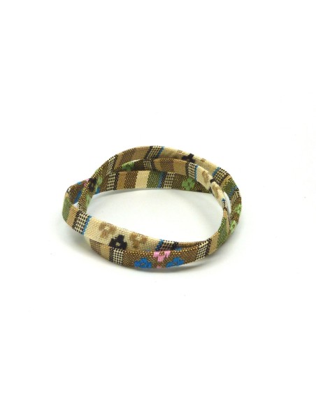 1M Lanière ethnique en coton tissé 10mm - couleur multicolore dominante beige