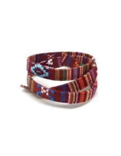 Lanière ethnique 10mm multicolore dominante grenat