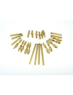 Lot de 25 breloques pendentif torsade et tige cubique... 2