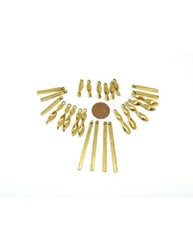 Lot de 25 breloques pendentif torsade et tige...