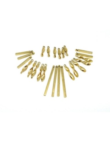 Lot de 25 breloques pendentif torsade et tige...