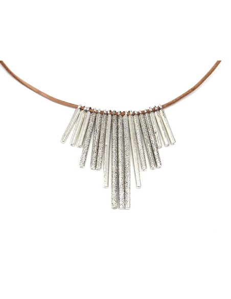 breloques pendentif tige assorties en métal argenté lisse et travaillé idéal pour collier ethnique