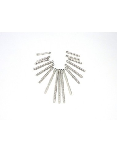 breloques pendentif tige assorties en métal argenté lisse et travaillé idéal pour collier ethnique