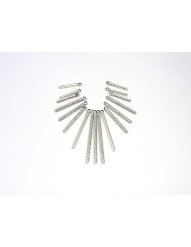 breloques pendentif tige assorties en métal argenté lisse et travaillé idéal pour collier ethnique