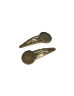 Barrette support cabochon de 20mm en métal de couleur bronze