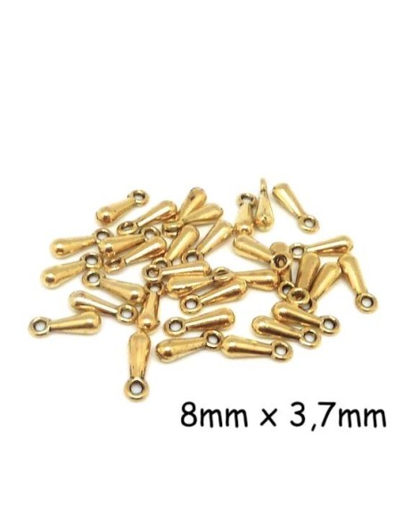 Breloques larme goutte en métal doré