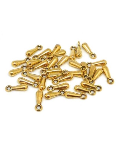 Petit pendentif goutte en métal doré