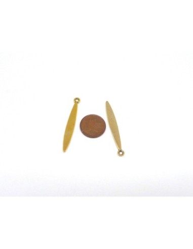 Breloque Navette effilé doré pâle