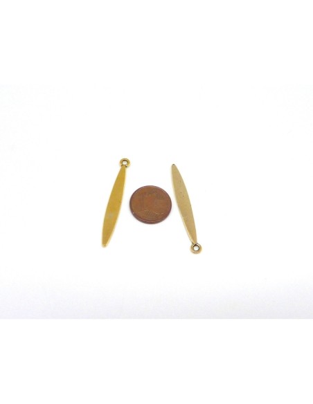 Breloque Navette effilé doré pâle