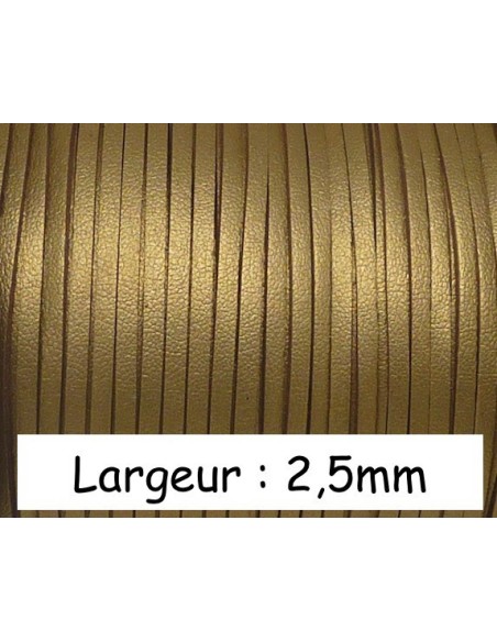 Sangle de sac en cuir synthétique 2.5mm doré