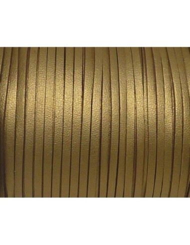 Lanière simili cuir 2.5mm doré pas chère