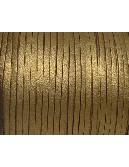 Lanière simili cuir 2.5mm doré pas chère