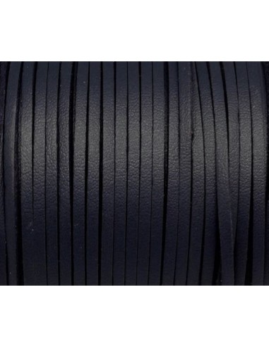 Cordon simili cuir bleu marine 2,5mm pas chère
