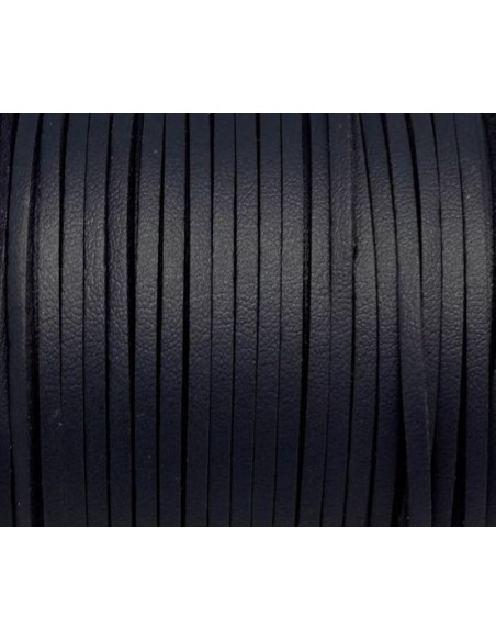 Cordon simili cuir bleu marine 2,5mm pas chère
