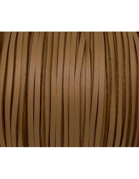 Lacet cuir synthétique 2.5mm marron camel pas cher