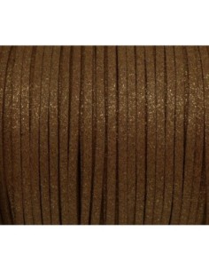 Cordon suédine 2,5mm de couleur marron pailleté cuivré