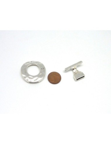 Toggle pour lanière de 10mm en métal argenté
