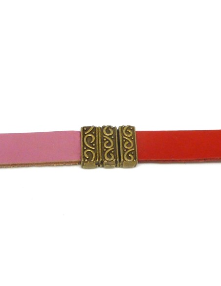 Fermoir aimanté ouvragé pour lanière de 12mm métal couleur bronze