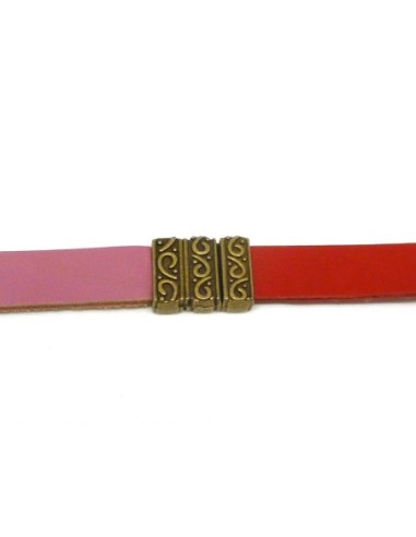 Fermoir aimanté ouvragé pour lanière de 12mm métal couleur bronze