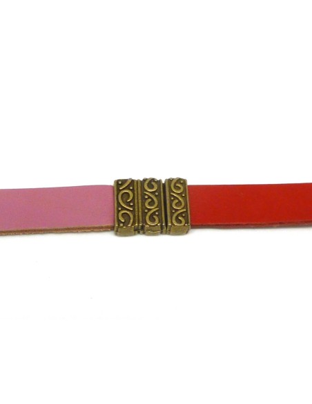 Fermoir aimanté ouvragé pour lanière de 12mm métal couleur bronze