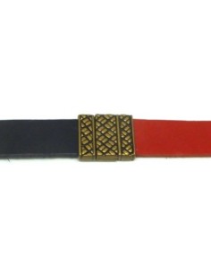 Fermoir aimanté rectangle ouvragé pour lanière de 14mm en métal de couleur bronze