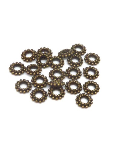 Perle intercalaire ronde 8mm petite boule en métal de couleur bronze