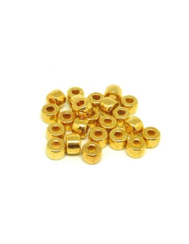 Perles tube arrondi lisse en métal doré , trou 2,9mm