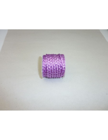 R-Cordon Queue de rat ou Ficelle chinoise tressée parme argenté brilla