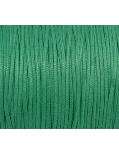5m Cordon coton ciré 1,5mm de couleur vert d'eau