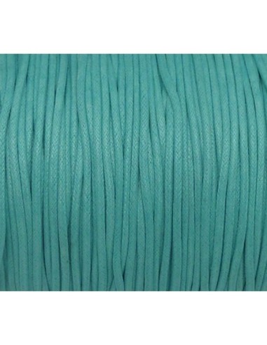 5m Cordon coton ciré 1,5mm de couleur bleu cyan