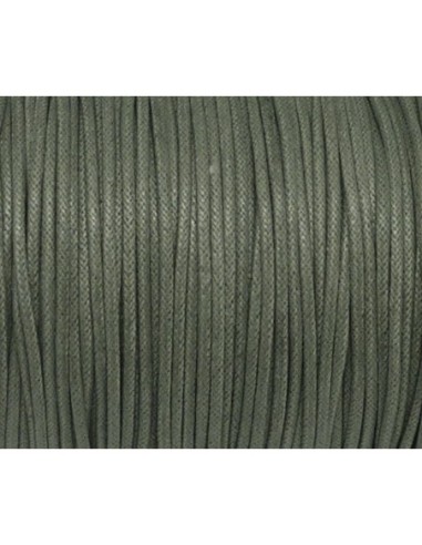5m Cordon coton ciré 1,5mm de couleur vert kaki