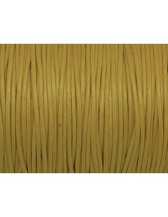 5m Cordon coton ciré 1,5mm de couleur jaune bouton d'or,...