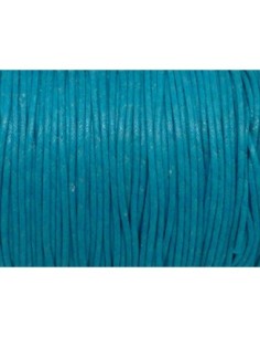 5m Cordon coton ciré 1,5mm de couleur bleu turquoise