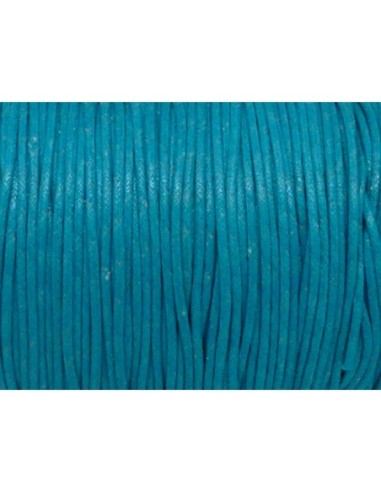 5m Cordon coton ciré 1,5mm de couleur bleu turquoise