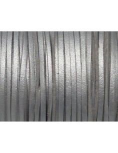 Lanière simili cuir 2,5mm gris argenté 