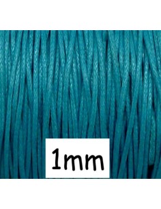 Fil coton ciré pas cher 1mm bleu turquoise