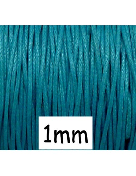 Fil coton ciré pas cher 1mm bleu turquoise